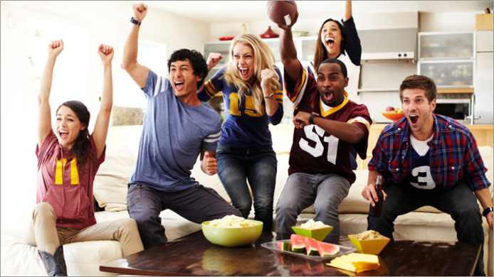 Super Bowl Fans, Football Fans, Watching TV